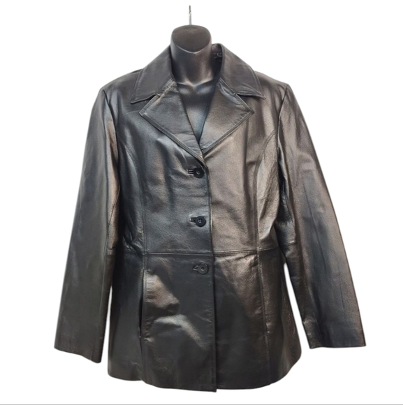 Worthington Women's Black Genuine Leather Jacket Size L
